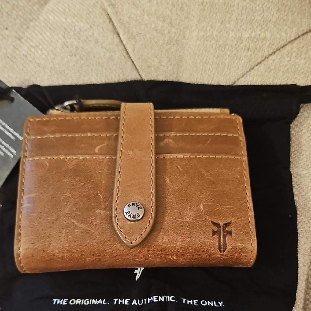 Frye Tan Leather Card Wallet